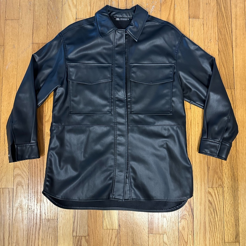 Zara Women’s oversized Faux Leather Jacket